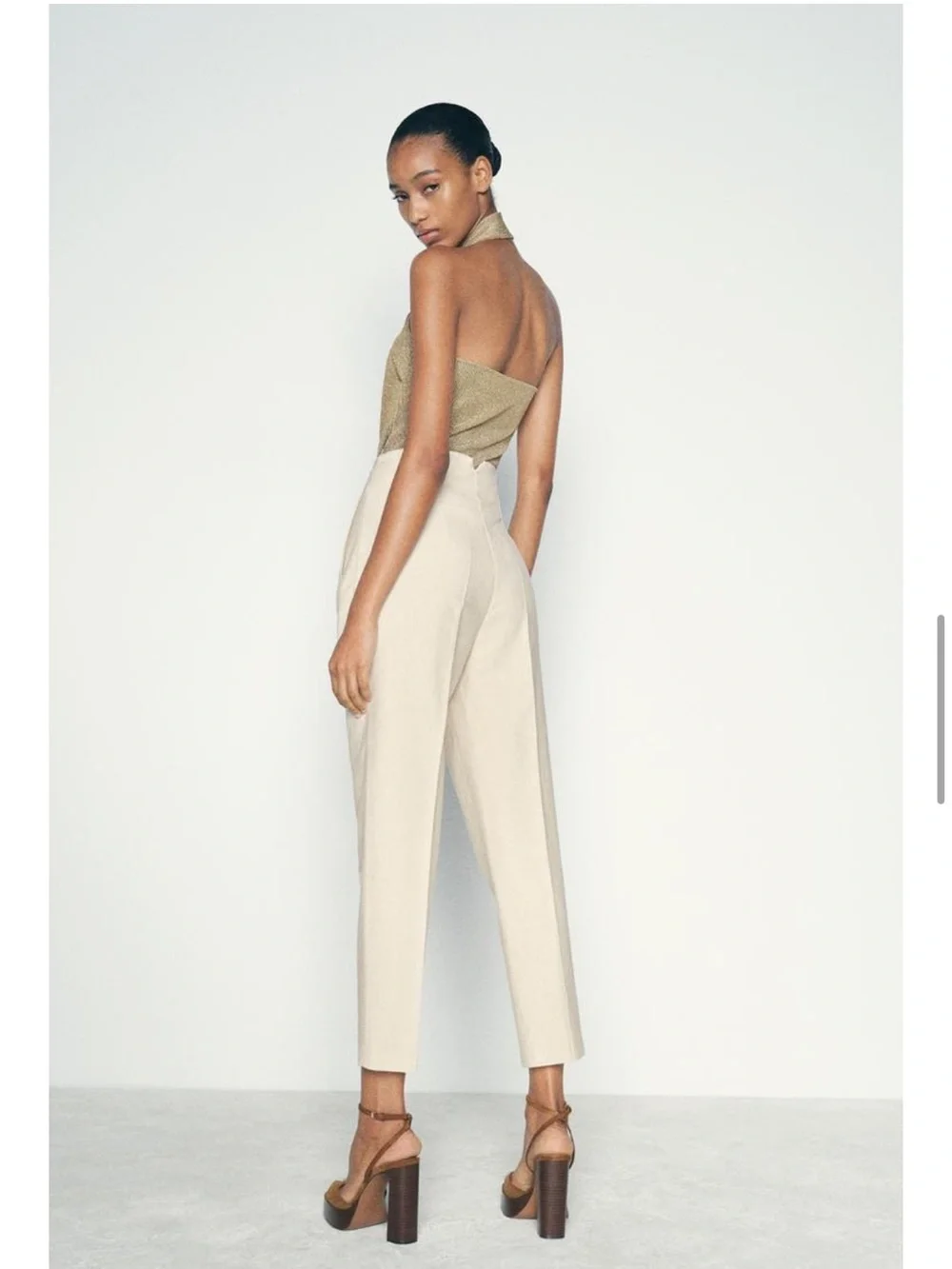 NEW ZARA RUSTIC HIGH-WAIST TROUSERS SIZE M  🚨NO DISCOUNT